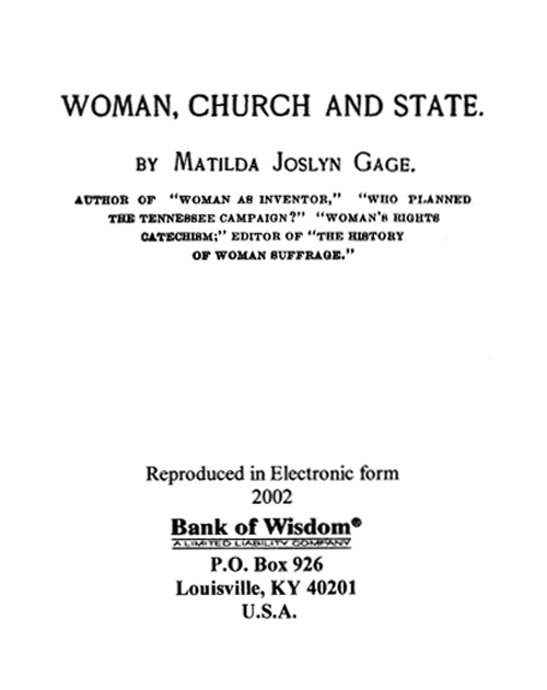 Woman, Church and State